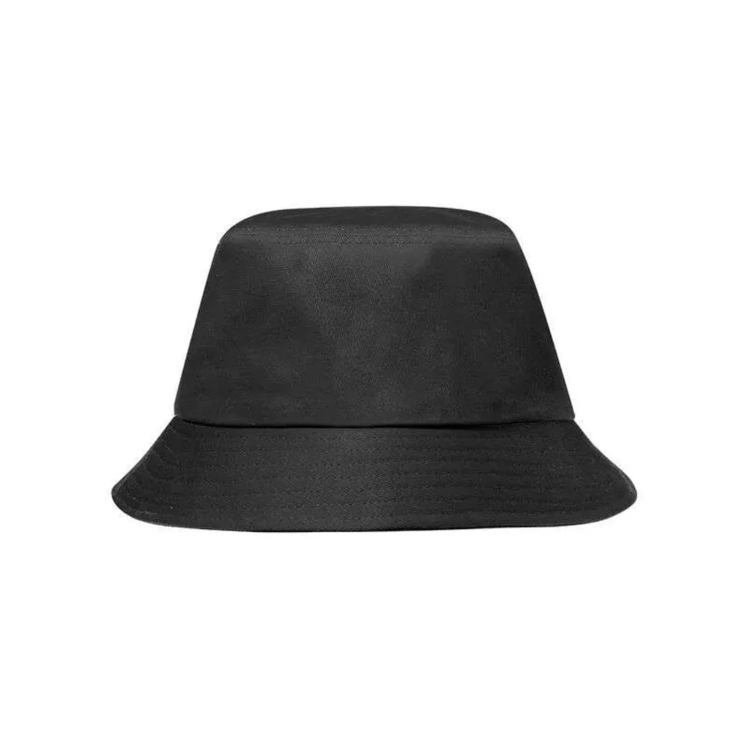 Gorro bucket de algodón liso en negro