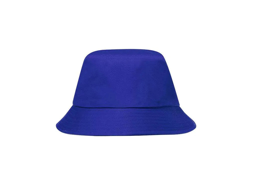 Gorro bucket de algodón liso en azul