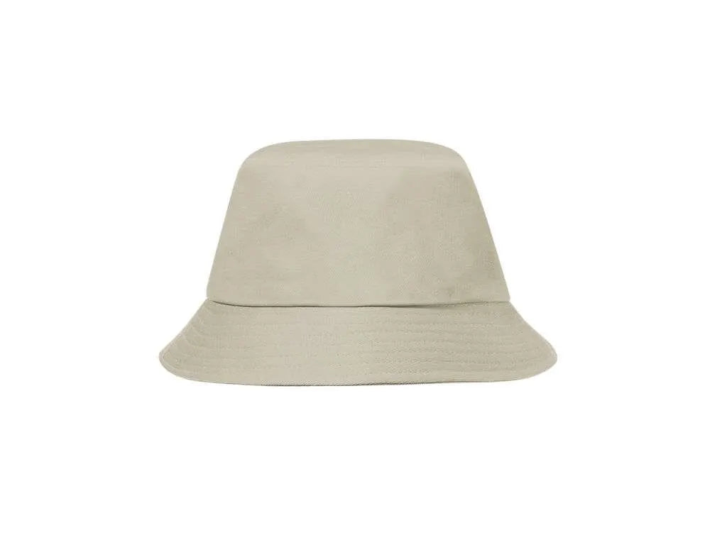 Gorro bucket de algodón liso en beige