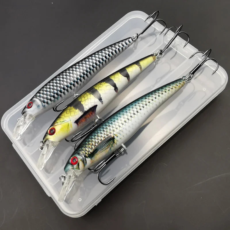 Minnows hundidos 11 cm 13 g, pack de 3 con caja – foto 2