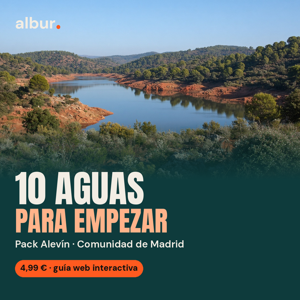 Portada del Pack Alevín · Comunidad de Madrid, guía interactiva de pesca de albur
