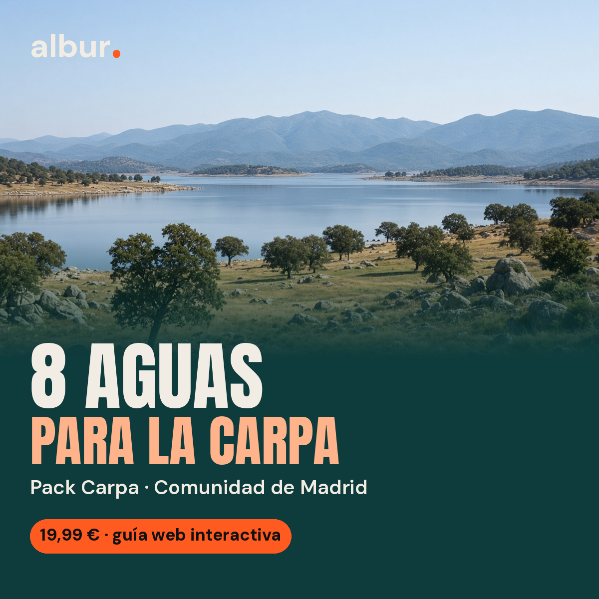 Portada del Pack Carpa · Comunidad de Madrid, guía interactiva de pesca de albur